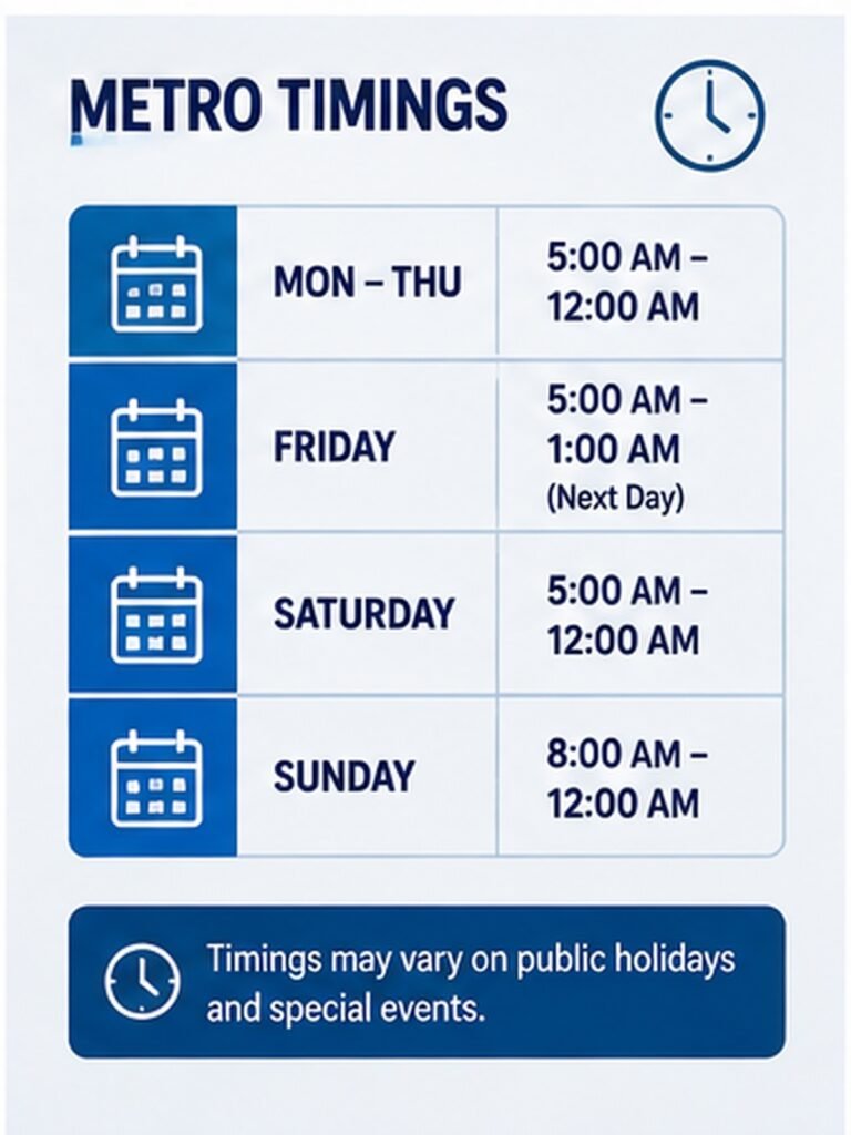 Dubai Metro: Complete Guide to Routes, Stations, Fares, Timing and Travel Tips 9 Dubai Metro Timing